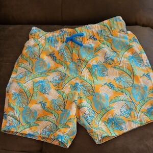 Tropical Leaf Print Swim Shorts